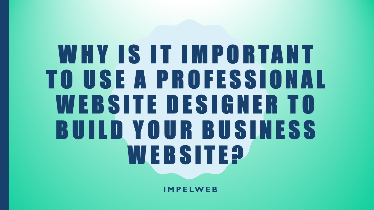 Why is it important to use a professional website designer to build your business website?